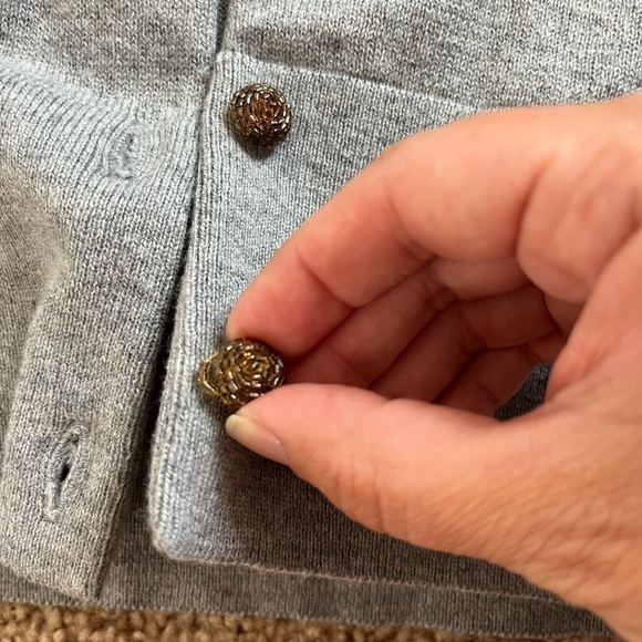 Sundance Afterlight Embroidered Cardigan Sweater Gray Merino Wool Size M - Picture 7 of 8